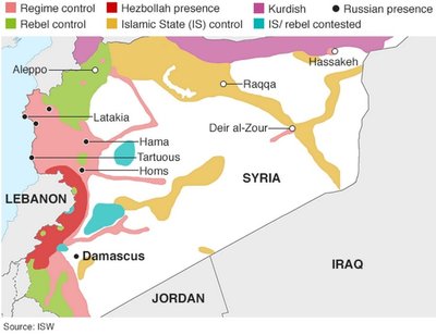 Sirijos konflikto žemėlapis