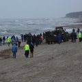 Tvarkyti uragano nusiaubtų paplūdimių susirinkusius savanorius merkė lietus