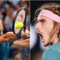 Staigmena Australijoje: titulą gynęs Federeris neatlaikė kovingo graiko Tsitsipo kirčių