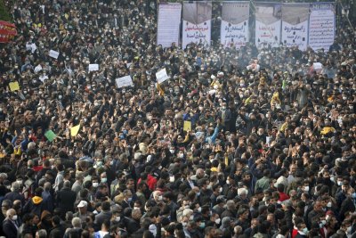 Irane Isfahano mieste vykę protestai