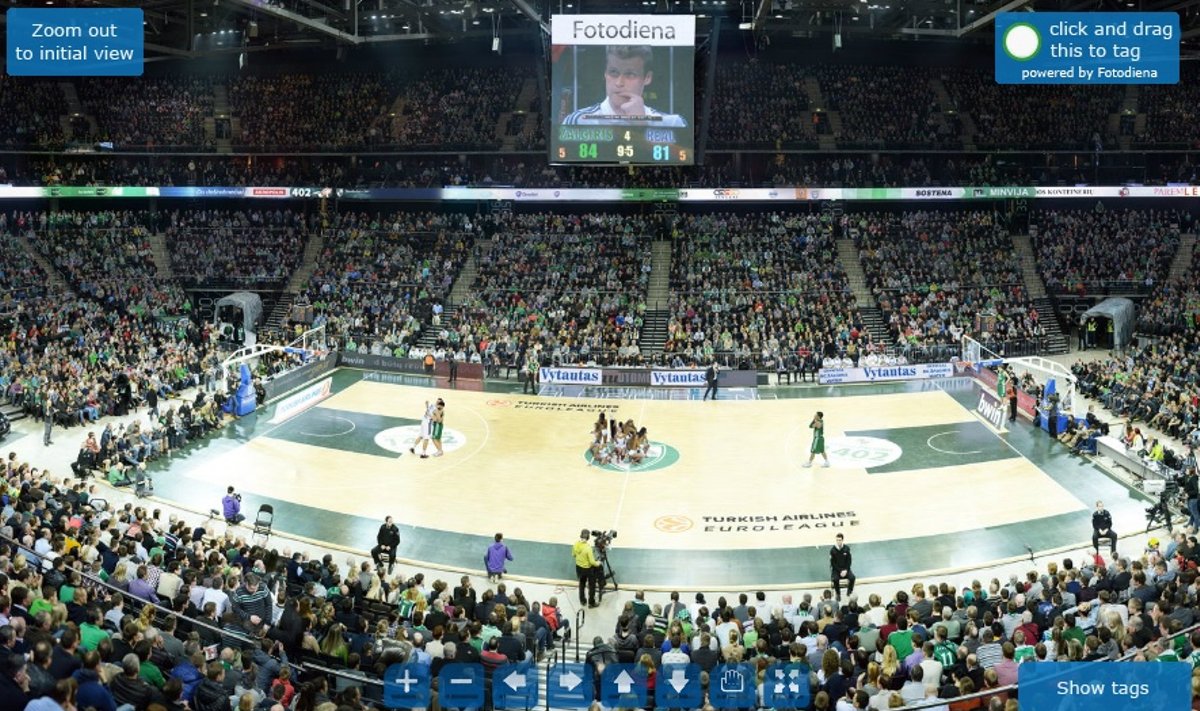 Gigapikselinė krepšinio arenos nuotrauka