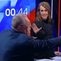 Жириновский нецензурно оскорбил Собчак на дебатах и был облит водой
