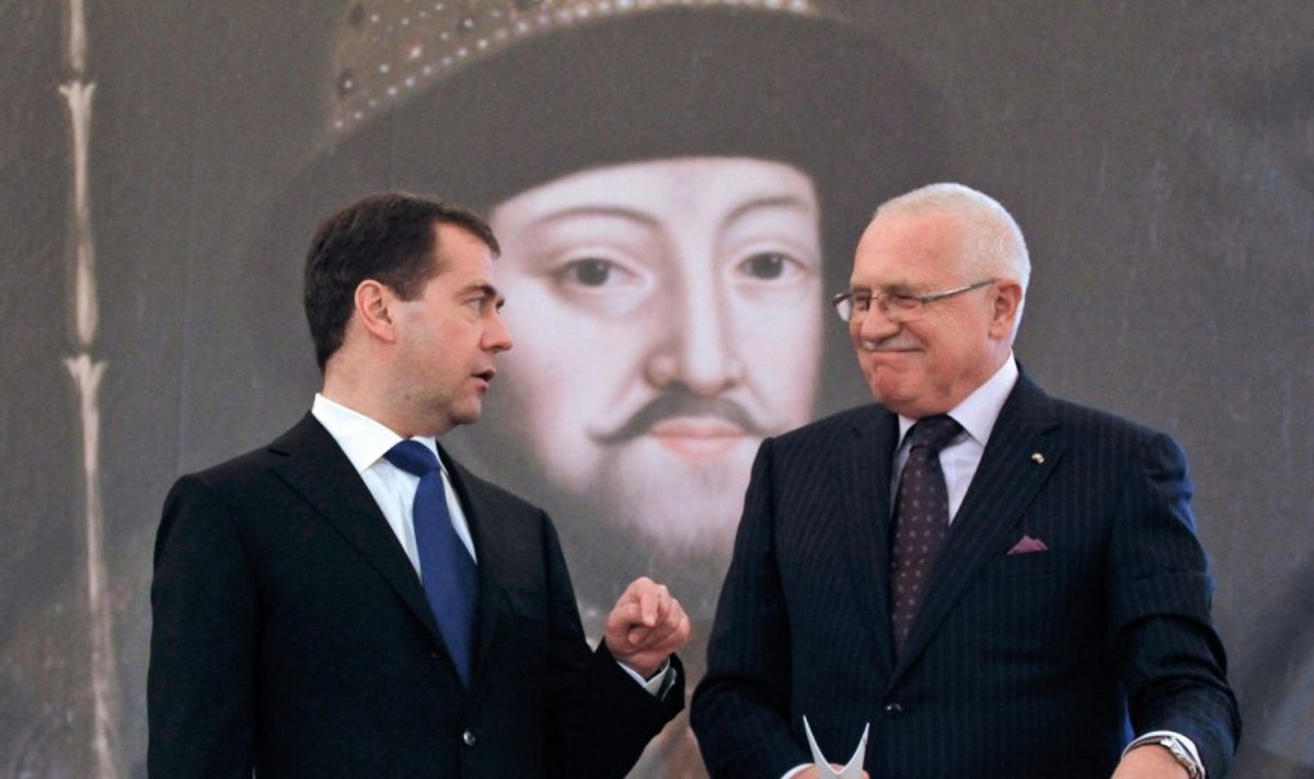 Dmitrijus Medvedevas ir Vaclavas Klausas