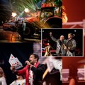 „Auksinių svogūnų“ filmavimui į Klaipėdos areną įvaryti du didžiuliai traktoriai: pašiepti ryškiausi metų skandalai publiką vertė leipti juokais