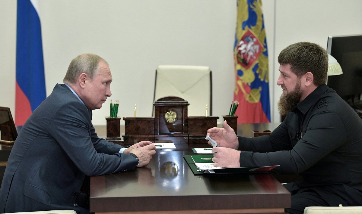 Čečėnijos lyderis Ramzanas Kadyrovas ir V. Putinas