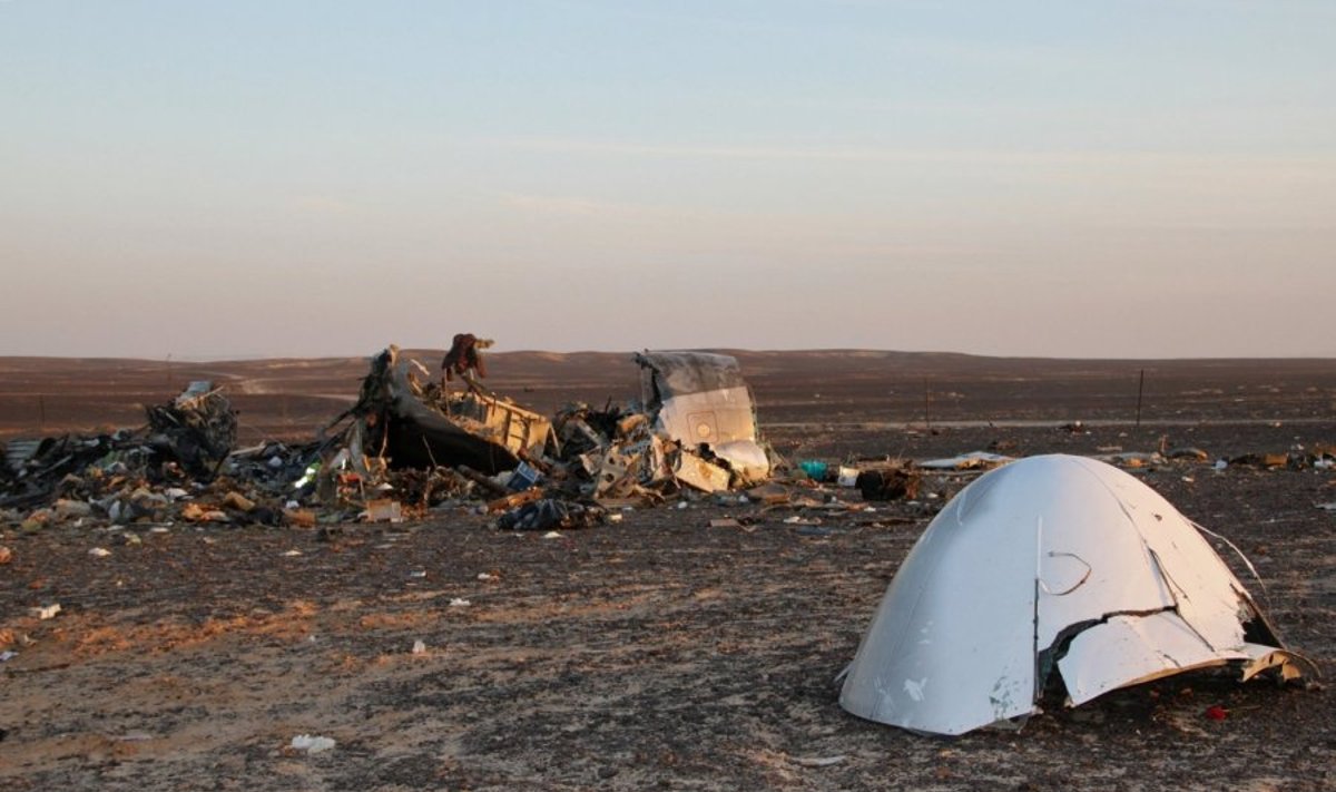 Rusijos lėktuvo katastrofos vieta Egipte