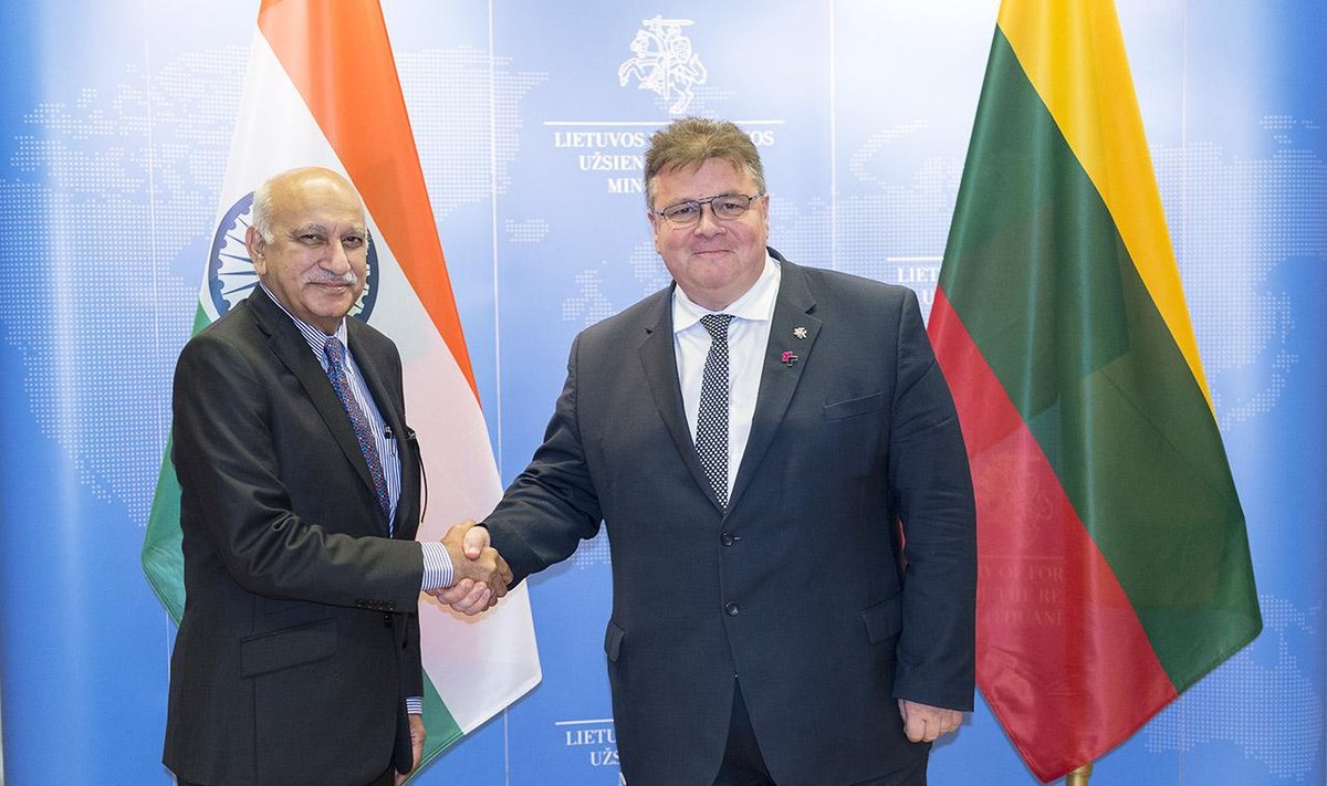 Indian Minister Mobashar Jawed Akbar in Vilnius 
