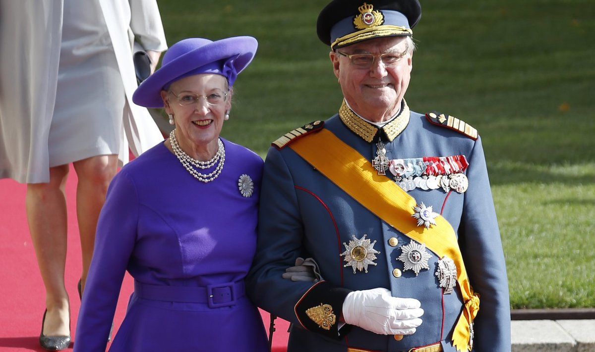 Danijos karalienė Margrethe II  ir princas Henrikas