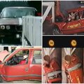 Įspūdingi vaizdo įrašai parodo, kaip dūžta seni automobiliai