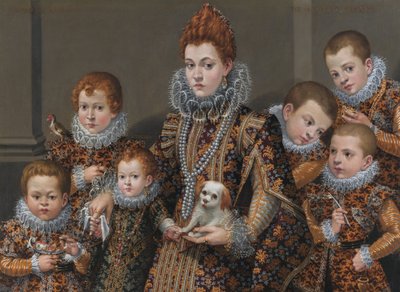 Lavinia Fontana. Biancos degli Utili Maselli ir jos šešių vaikų portretas