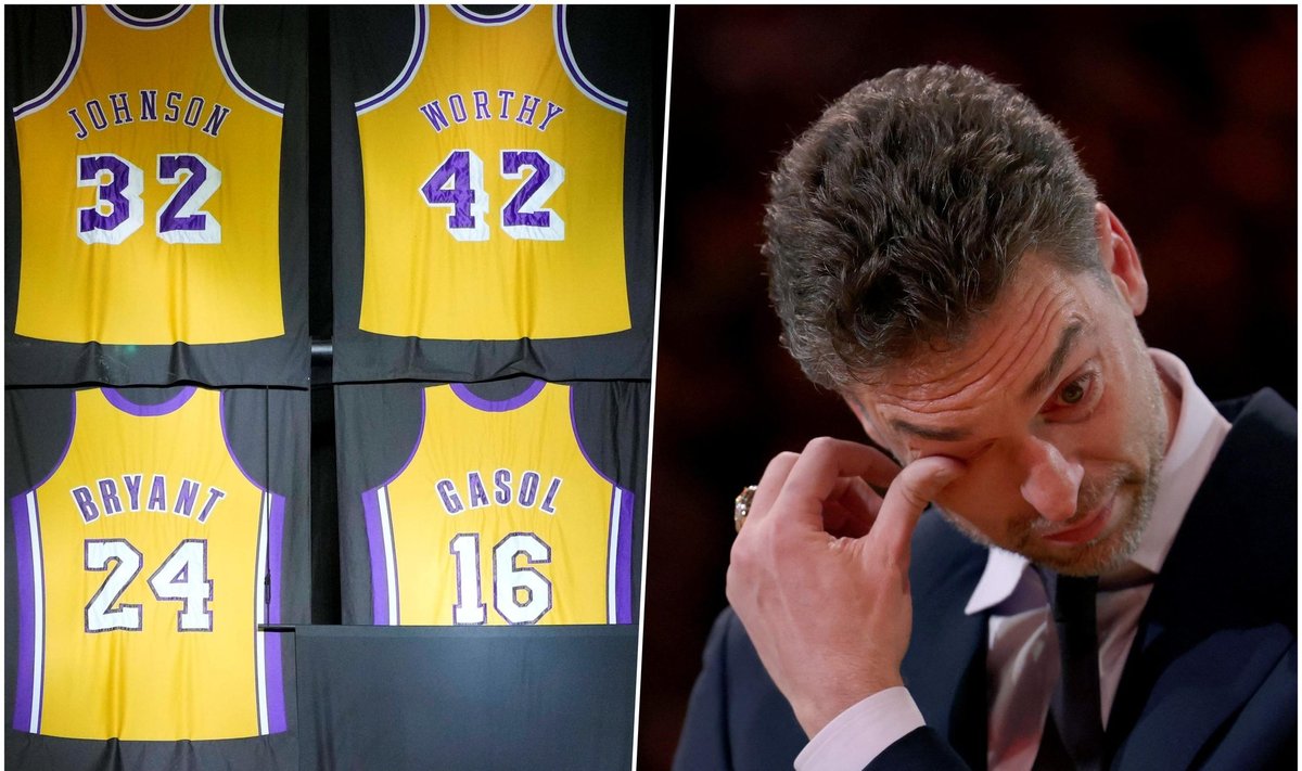 Pau Gasolio marškinėliai - tarp garsiausių "Lakers" žaidėjų