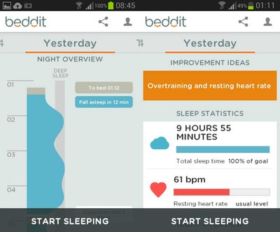 Vertingiausia informacija – apie miego fazes ir knarkimą. Gaila, bet programa pateikia tik širdies ritmo vidurkį, o kaip jis kito per naktį, pasižiūrėti negalima.