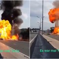 Ar vaizdo įraše tikrai užfiksuotas elektromobilio sprogimas?