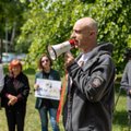 Rally against kidnapping of Ukrainian children held near Embassy of Russia in Vilnius