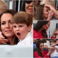Princas Louisas – vėl dėmesio centre: Kate Middleton tramdė grimasas ir liežuvį rodantį sūnų, bet šis nenustygo vietoje