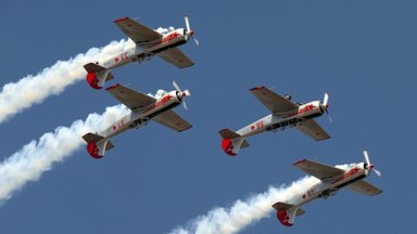 Oro pajėgos: Portugalijoje per aviacijos šou susidūrė du lengvieji lėktuvai