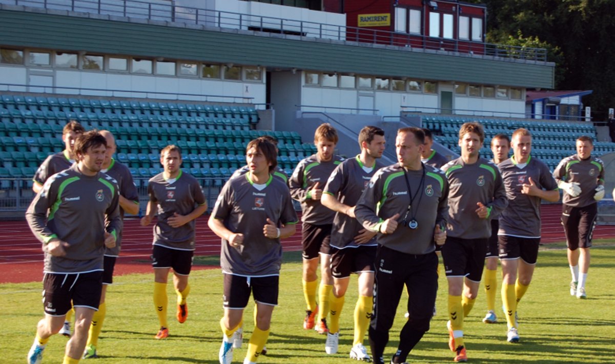Lietuvos futbolo rinktinės treniruotė Norvegijoje
