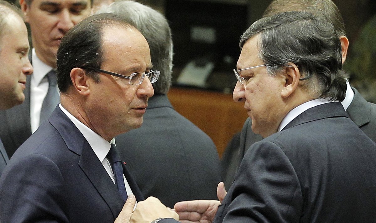 François Hollande ir Jose Manuelis Barroso