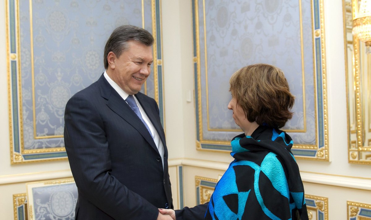 Viktoras Janukovyčius ir Catherine Ashton 
