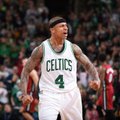 NBA naktis: „Celtics“ pavijo čempionus, „Warriors“ po sunkios kovos išlaikė pozicijas Vakaruose