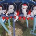 Kalėdų seneliai linksminosi atrakcionų parke