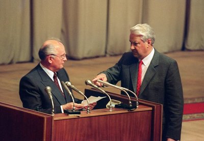 M. Gorbačiovas ir B. Jelcinas.