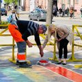 Известный пешеходный переход в Вильнюсе снова окрасили в цвета радужного флага