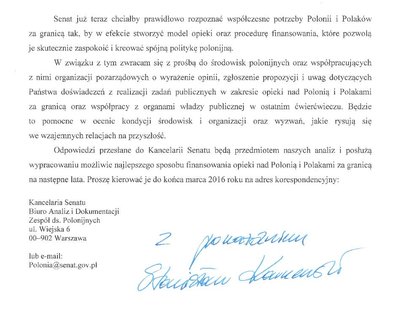 List Marszałka Senatu RP