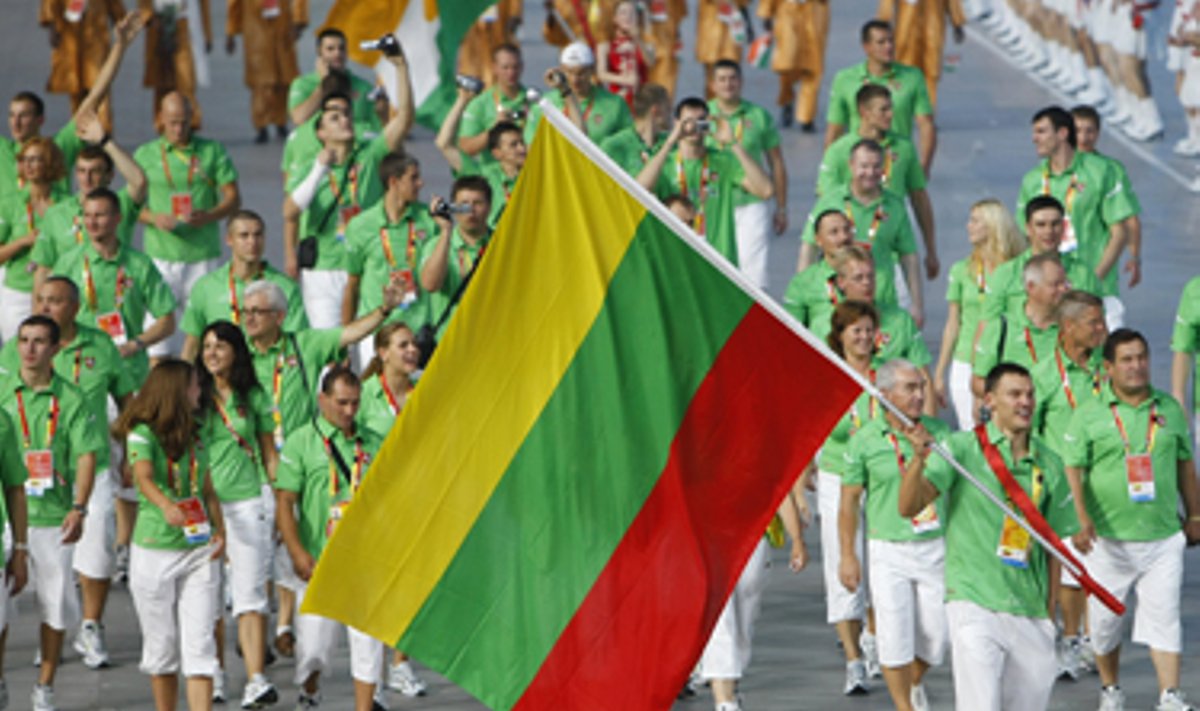 Lietuvos delegacija Pekino Olimpinių žaidynių atidarymo ceremonijoje