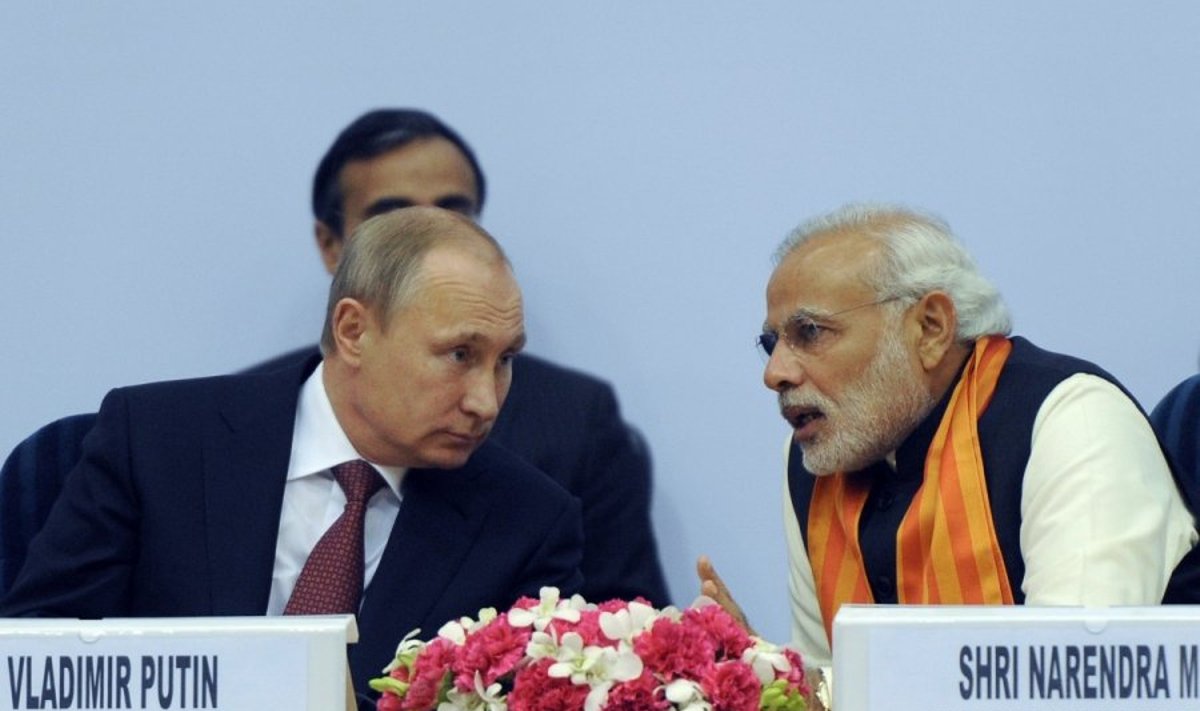 Vladimiras Putinas ir Indijos premjeras Narendra Modi