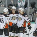 Anahaimo „Ducks“ ledo ritulininkai vejasi absoliutų NHL pirmenybių lyderį