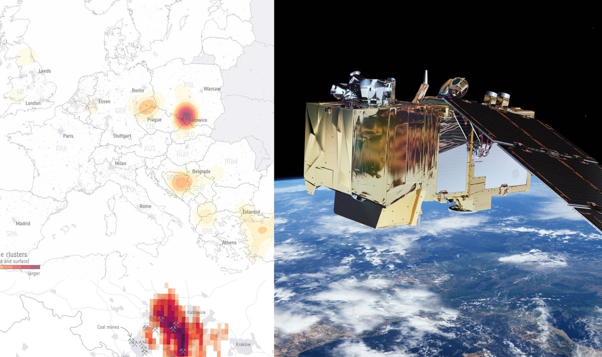 Copernicus-Sentinel 5P užfiksavo didžiausias metano koncentracijas atmosferoje Europoje.