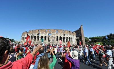 Darbuotojų protestai Italijoje