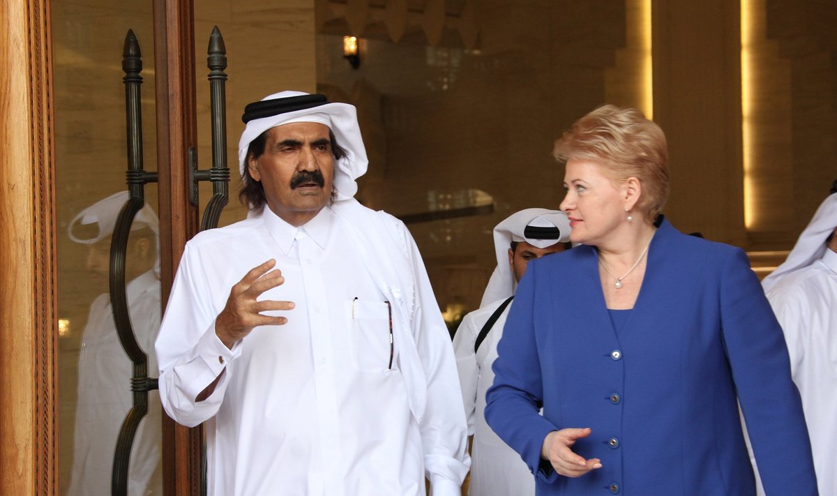 Kataro šeichas Hamadas Bin Khalifa Al Thani ir Dalia Grybauskaitė