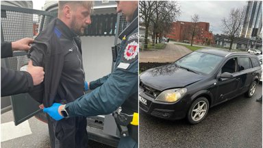 В Вильнюсе полиция преследовала нетрезвого водителя, который совершил ДТП