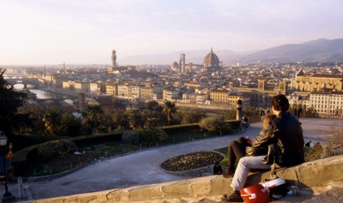 Florencija. Vaizdas iš Piazzale Michelangelo stebėjimo aikštelės Florencijoje (Italija) 