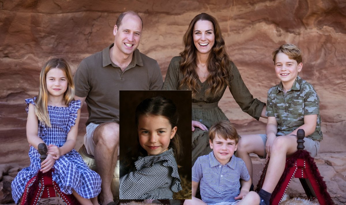 Princas Williamas ir Kate Middleton su šeima