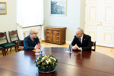 Prezidentas Gitanas Nausėda susitiko su Ingrida Šimonyte