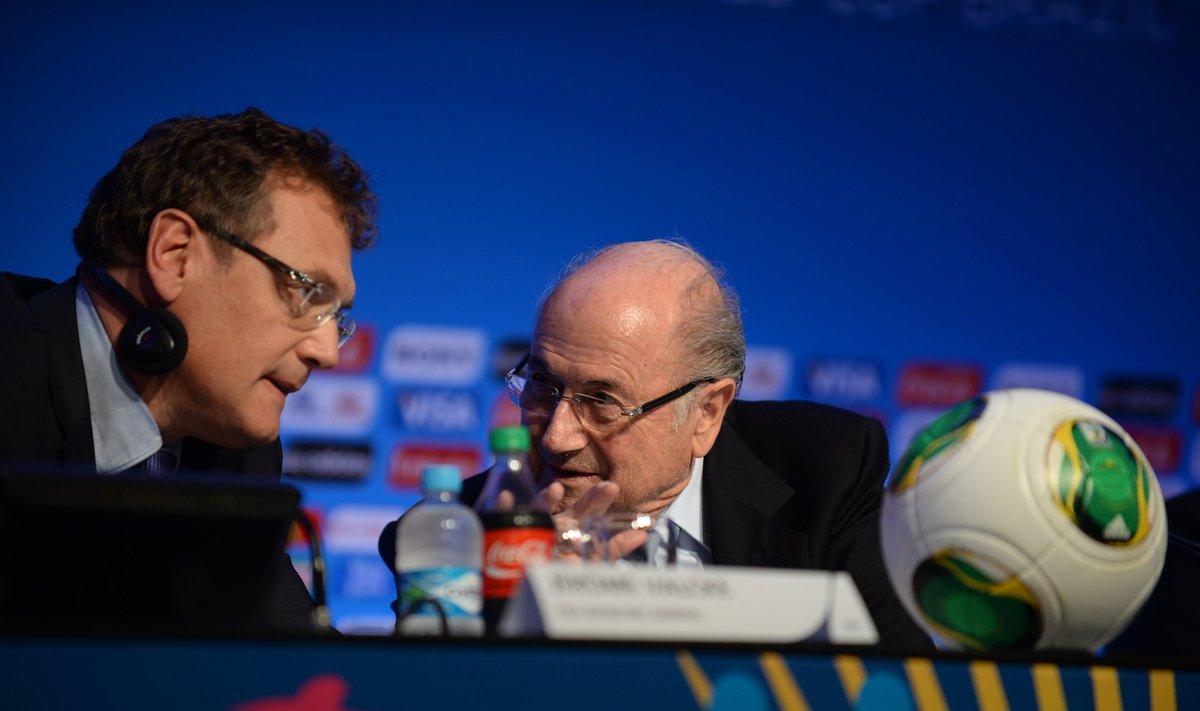Generalinis FIFA sekretorius Jerome Valcke ir FIFA prezidentas Joseph Blatter
