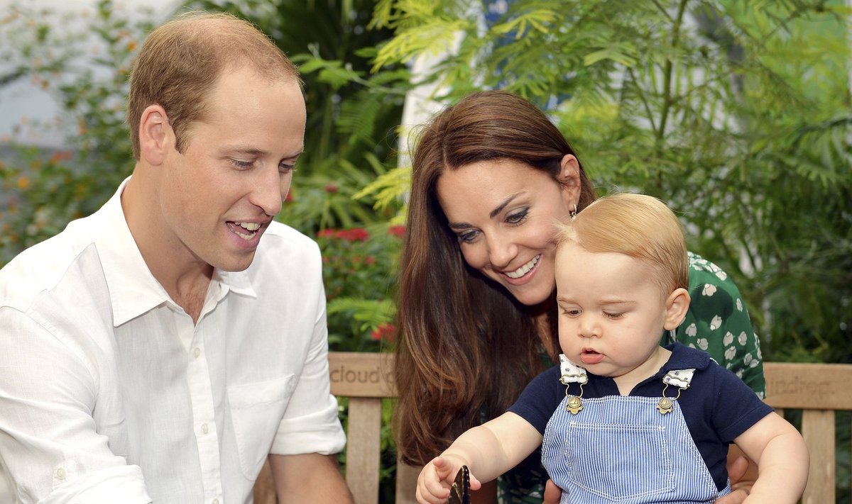Pirmasis princo George'o gimtadienis, princas Williamas ir Kate Middleton