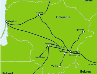 Klaidinantis Lietuvos geležinkelių žemėlapis 