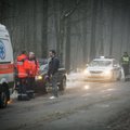Vilniaus pakraštyje automobilis rėžėsi į medį, iškviesti medikai