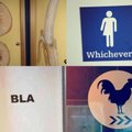 Įspūdinga vyriškų ir moteriškų tualetų ženklų kolekcija: prie kai kurių tenka gerokai pasukti galvą