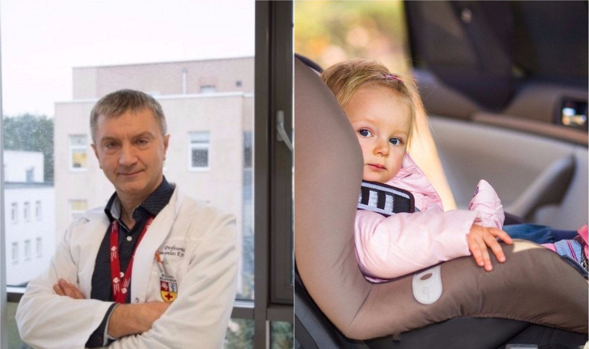 Gydytojas apie vaikus automobiliuose