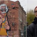 Gigantišką hipsterį Einšteiną Vilniaus centre nupiešęs EttoJa: jis primena, kad niekada nevėlu imtis naujų dalykų