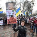 Šimtai žmonių Ukrainoje protestavo prieš vakcinaciją