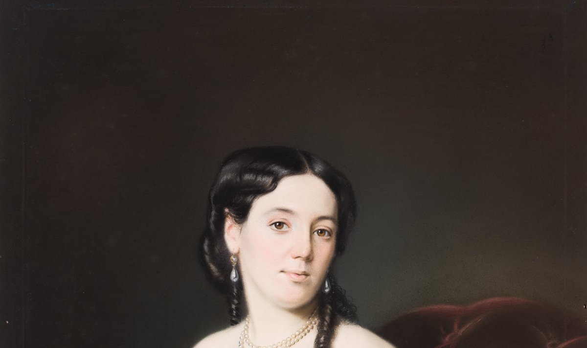 Nežinomas dailininkas. "Moteris žydra suknele" (apie 1850)