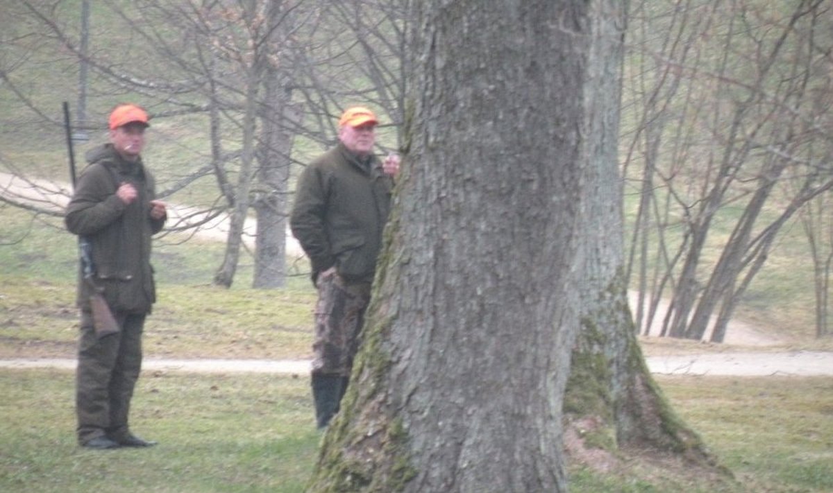 Varninių paukščių medžioklė Plungės parke (E. Vaičiaus nuotr.)