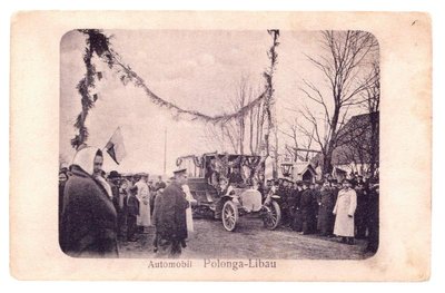 Maršruto Palanga-Liepoja iškilmingas atidarymas. 1908 metai. Nuotrauka iš knygos Margarita Matulytė „Senoji Palanga“, 2008 m., Vilnius