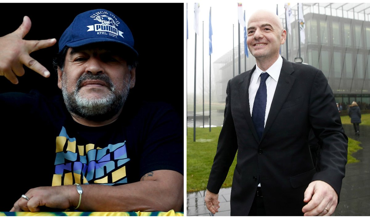 Diego Maradona ir Gianni Infantino